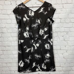 SILENCE + NOISE Abstract Print Dress M Black